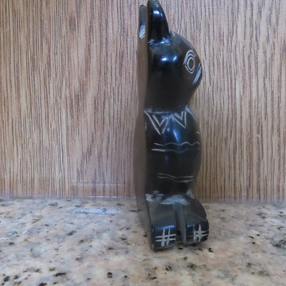 Carved STONE Cat Figurine Small (F43) - Picture 2 of 4